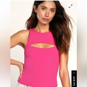 Lulu's Vibrant Pink Cutout Tank Top